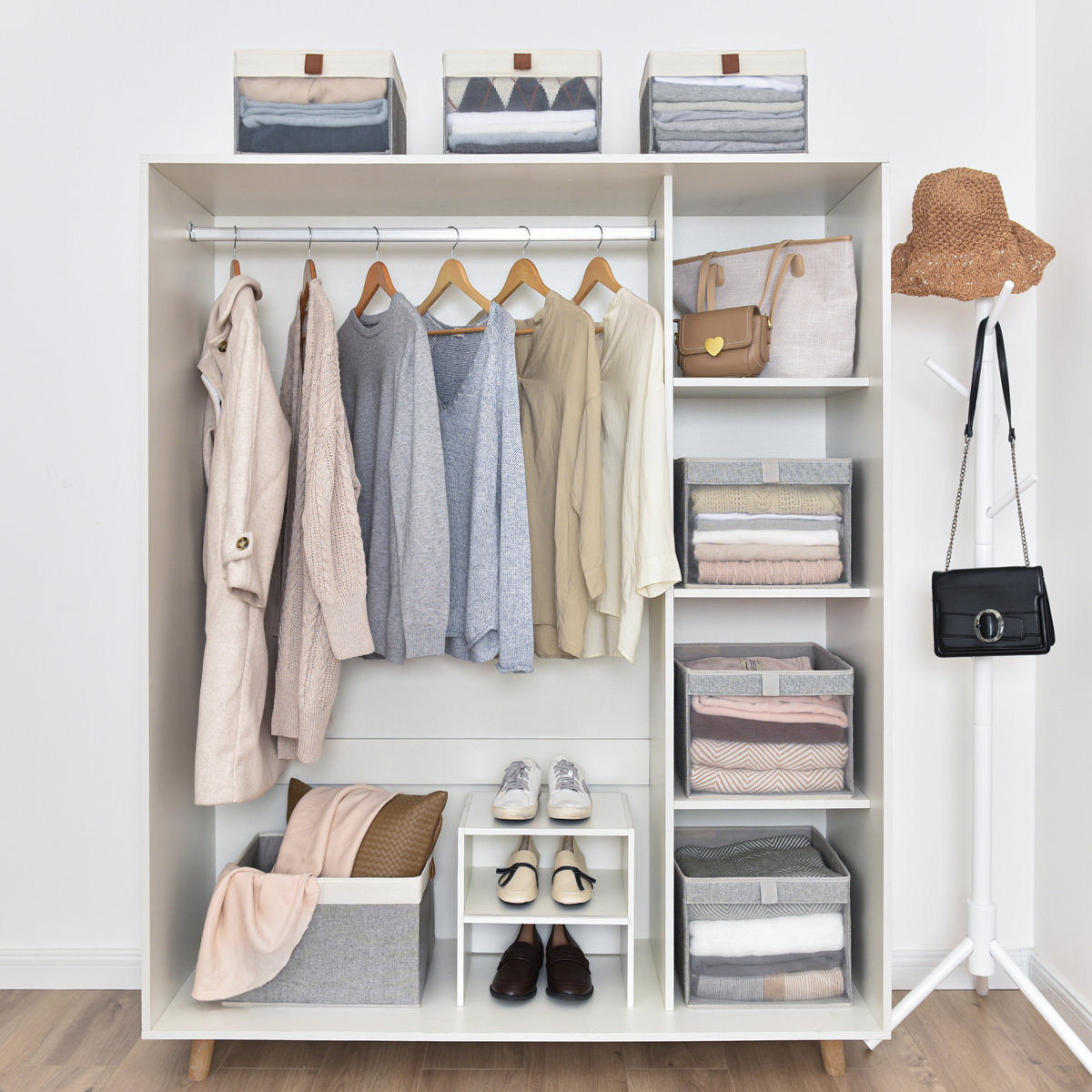 Rebrilliant Fabric Storage Bin set, Closet Decorative Baskets (Set of 3)